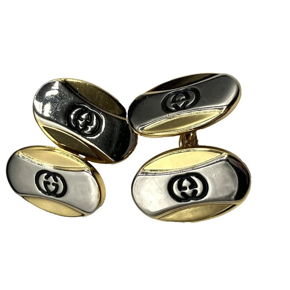 Vintage Gucci 70s cufflink Tie Tack Pin tack set
